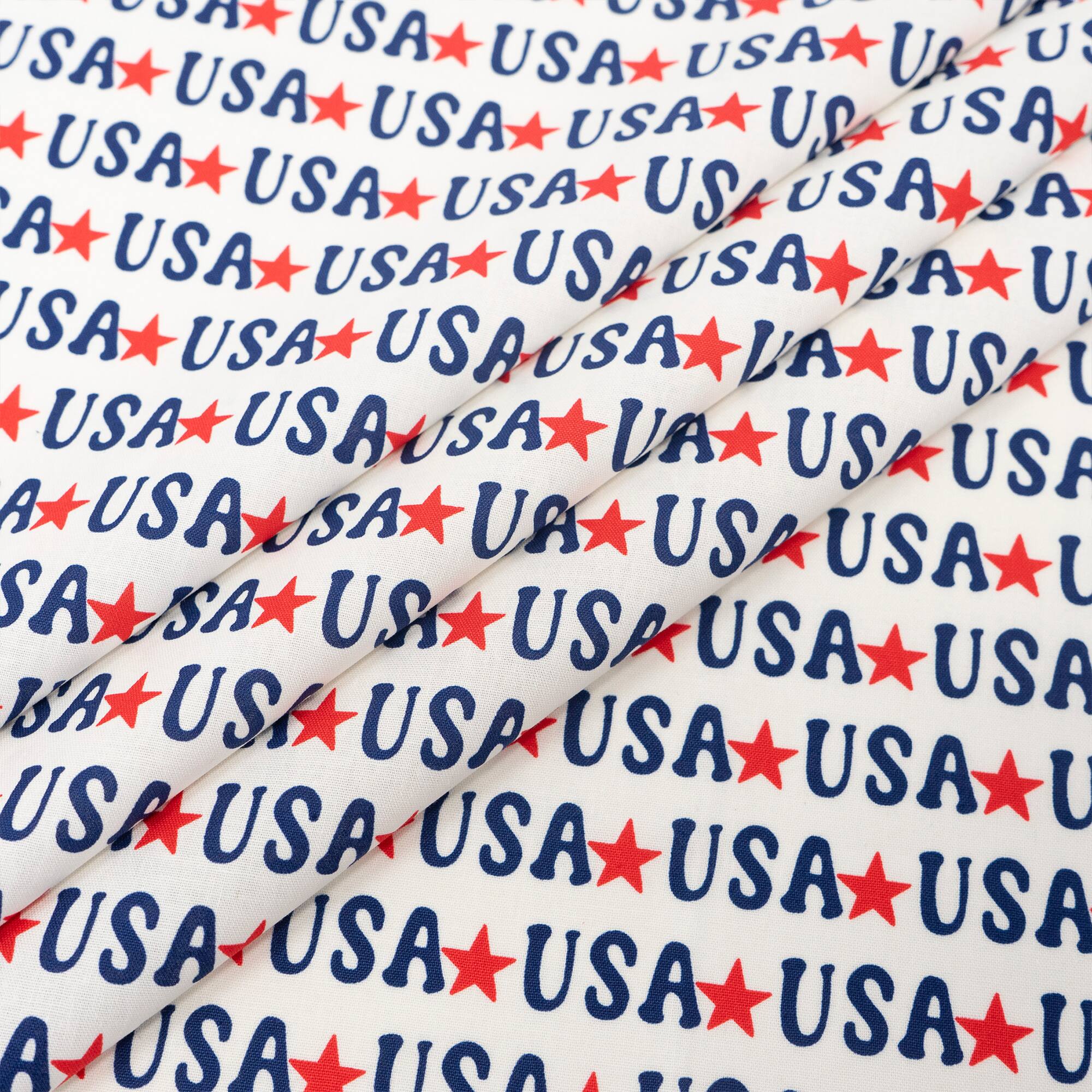 SINGER Starred USA Print Ringspun Cotton Fabric